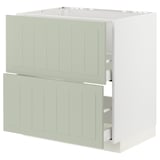 METOD / MAXIMERA Base cab f sink+2 fronts/2 drawers, white/Stensund light green, 80x60 cm