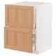 METOD / MAXIMERA Base cab f sink+2 fronts/2 drawers, white/Vedhamn oak, 60x60 cm