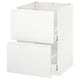 METOD / MAXIMERA Base cab f sink+2 fronts/2 drawers, white/Voxtorp matt white, 60x60 cm