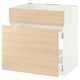METOD / MAXIMERA Base cab f sink+3 fronts/2 drawers, white/Askersund light ash effect, 80x60 cm