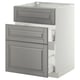 METOD / MAXIMERA Base cab f sink+3 fronts/2 drawers, white/Bodbyn grey, 60x60 cm