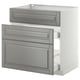 METOD / MAXIMERA Base cab f sink+3 fronts/2 drawers, white/Bodbyn grey, 80x60 cm