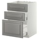 METOD / MAXIMERA Base cab f sink+3 fronts/2 drawers, white/Bodbyn grey, 60x60 cm