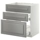 METOD / MAXIMERA Base cab f sink+3 fronts/2 drawers, white/Bodbyn grey, 80x60 cm