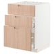 METOD / MAXIMERA Base cab f sink+3 fronts/2 drawers, white/Fröjered light bamboo, 60x60 cm