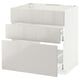 METOD / MAXIMERA Base cab f sink+3 fronts/2 drawers, white/Ringhult light grey, 80x60 cm