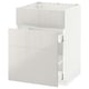 METOD / MAXIMERA Base cab f sink+3 fronts/2 drawers, white/Ringhult light grey, 60x60 cm