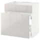 METOD / MAXIMERA Base cab f sink+3 fronts/2 drawers, white/Ringhult light grey, 80x60 cm
