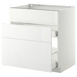 METOD / MAXIMERA Base cab f sink+3 fronts/2 drawers, white/Ringhult white, 80x60 cm