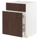 METOD / MAXIMERA Base cab f sink+3 fronts/2 drawers, white/Sinarp brown, 60x60 cm