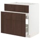 METOD / MAXIMERA Base cab f sink+3 fronts/2 drawers, white/Sinarp brown, 80x60 cm