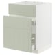 METOD / MAXIMERA Base cab f sink+3 fronts/2 drawers, white/Stensund light green, 60x60 cm