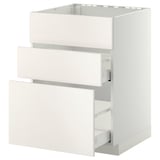 METOD / MAXIMERA Base cab f sink+3 fronts/2 drawers, white/Veddinge white, 60x60 cm