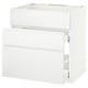 METOD / MAXIMERA Base cab f sink+3 fronts/2 drawers, white/Voxtorp matt white, 80x60 cm