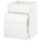 METOD / MAXIMERA Base cab f sink+3 fronts/2 drawers, white/Voxtorp matt white, 60x60 cm