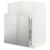 METOD / MAXIMERA Base cab f TALLSJÖN sink, white/Vårsta stainless steel, 60x60 cm