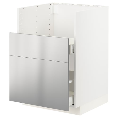 Modern stainless steel kitchen cabinet from METOD series, sleek and rectangular design.