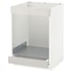 METOD / MAXIMERA Base cab for hob+oven w drawer, white/Ringhult light grey, 60x60 cm