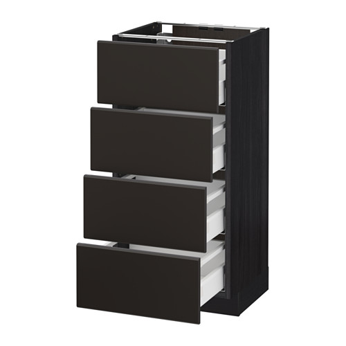Metod Maximera Base Cab 4 Frnts 4 Drawers Wood Effect Black