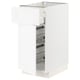 METOD white kitchen cabinet with pull-out baskets and drawers.