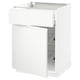METOD / MAXIMERA Base cab w wire basket/drawer/door, white/Voxtorp matt white, 60x60 cm