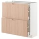 METOD / MAXIMERA Base cab with 2 fronts/3 drawers, white/Fröjered light bamboo, 80x37 cm