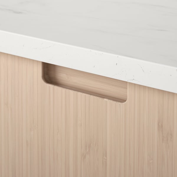 METOD / MAXIMERA Base cab with 2 fronts/3 drawers, white/Fröjered light bamboo, 80x37 cm