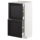 METOD / MAXIMERA Base cab with 2 fronts/3 drawers, white/Lerhyttan black stained, 40x37 cm