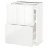 METOD / MAXIMERA Base cab with 2 fronts/3 drawers, white/Ringhult white, 60x37 cm
