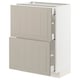 METOD / MAXIMERA Base cab with 2 fronts/3 drawers, white/Stensund beige, 60x37 cm