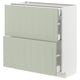 METOD / MAXIMERA Base cab with 2 fronts/3 drawers, white/Stensund light green, 80x37 cm