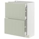 METOD / MAXIMERA Base cab with 2 fronts/3 drawers, white/Stensund light green, 60x37 cm