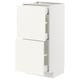 METOD / MAXIMERA Base cab with 2 fronts/3 drawers, white/Vallstena white, 40x37 cm