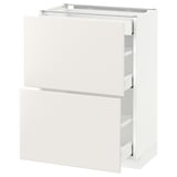 METOD / MAXIMERA Base cab with 2 fronts/3 drawers, white/Veddinge white, 60x37 cm