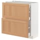 METOD / MAXIMERA Base cab with 2 fronts/3 drawers, white/Vedhamn oak, 80x37 cm