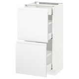 METOD / MAXIMERA Base cab with 2 fronts/3 drawers, white/Voxtorp matt white, 40x37 cm