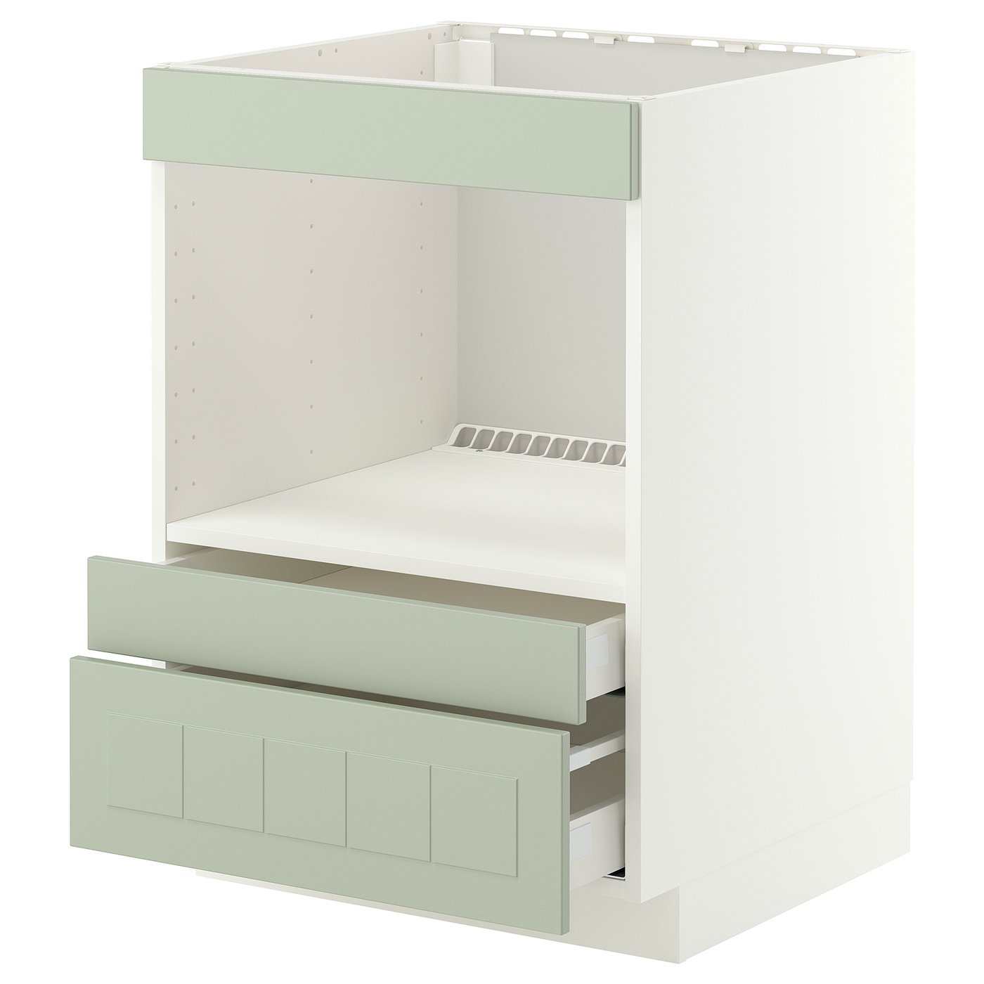 METOD / MAXIMERA Base cabinet f built-in appliances - white/Stensund light green 60x60 cm