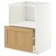METOD / MAXIMERA Base cabinet f built-in appliances, white/Vedhamn oak, 60x60 cm