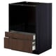 METOD / MAXIMERA Base cabinet f combi micro/drawers, black/Sinarp brown, 60x60 cm
