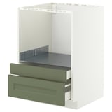 METOD / MAXIMERA Base cabinet f combi micro/drawers, white/Axstad grey-green, 60x60 cm
