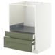METOD / MAXIMERA Base cabinet f combi micro/drawers, white/Axstad grey-green, 60x60 cm