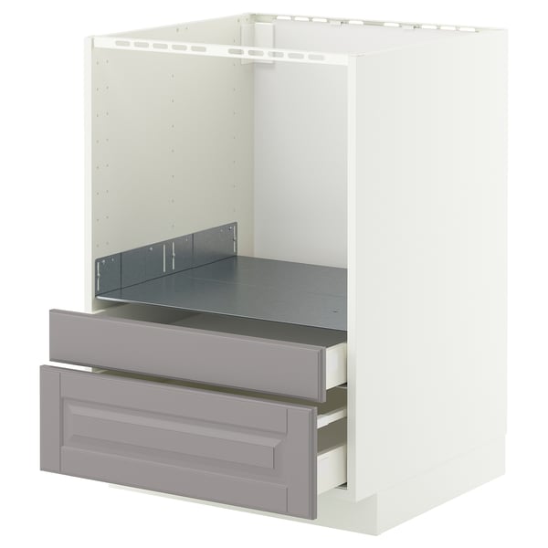 METOD / MAXIMERA Base cabinet f combi micro/drawers, white/Bodbyn grey, 60x60 cm