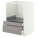 METOD / MAXIMERA Base cabinet f combi micro/drawers, white/Bodbyn grey, 60x60 cm