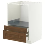 METOD / MAXIMERA Base cabinet f combi micro/drawers, white Enköping/brown walnut effect, 60x60 cm