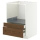 METOD / MAXIMERA Base cabinet f combi micro/drawers, white Enköping/brown walnut effect, 60x60 cm