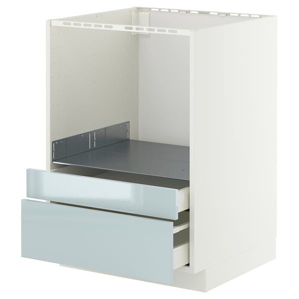METOD / MAXIMERA Base cabinet f combi micro/drawers, white/Kallarp light grey-blue, 60x60 cm