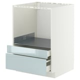 METOD / MAXIMERA Base cabinet f combi micro/drawers, white/Kallarp light grey-blue, 60x60 cm
