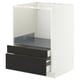 METOD / MAXIMERA Base cabinet f combi micro/drawers, white/Nickebo matt anthracite, 60x60 cm