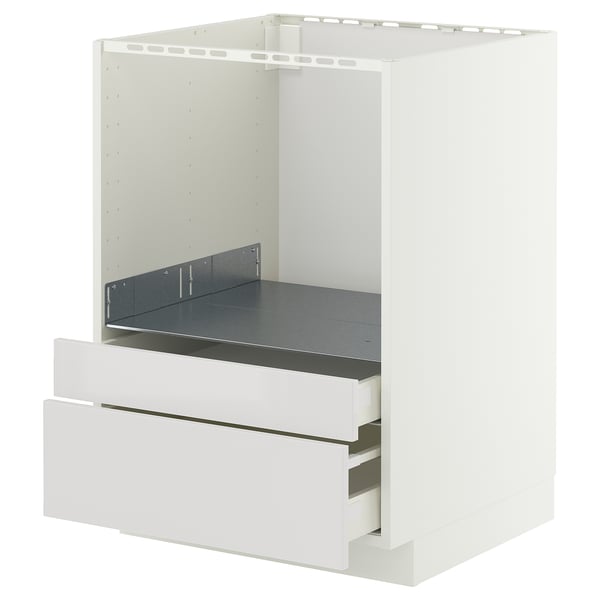 METOD / MAXIMERA Base cabinet f combi micro/drawers, white/Ringhult light grey, 60x60 cm