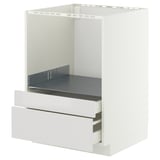 METOD / MAXIMERA Base cabinet f combi micro/drawers, white/Ringhult light grey, 60x60 cm